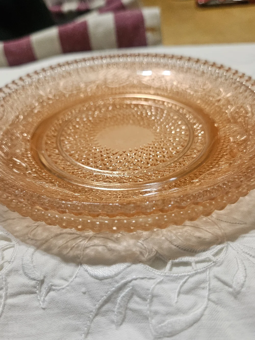 Trellis pattern produced by Indiana Glass 6 Inch Plates Set Of 2